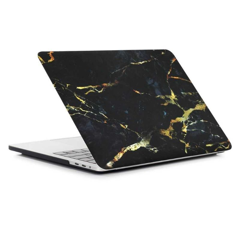 Macbook Pro 15 Taske / Marble Touch Bar - Sort / Guld