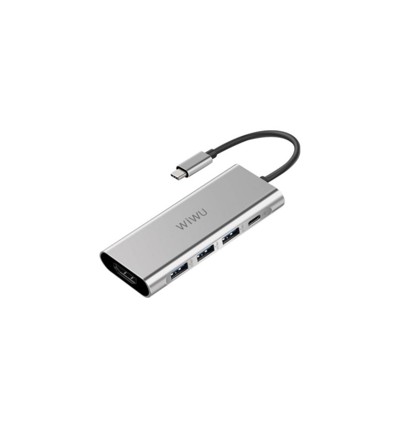 Usb-C Til Hdmi / Usb Hub-Adapter Til Computer - Sølv