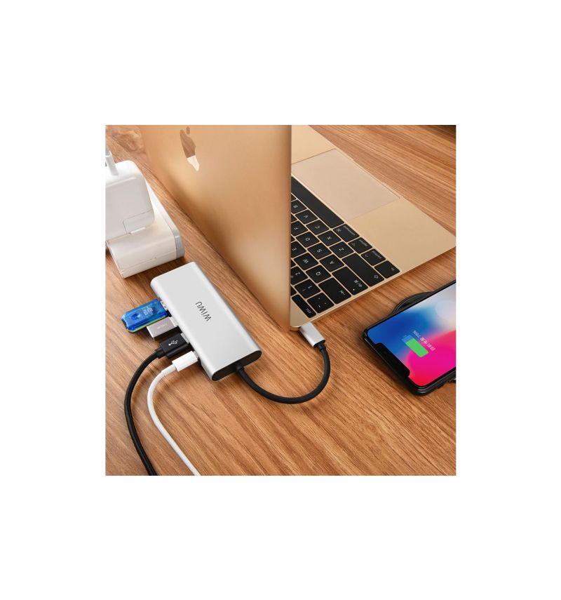 Usb-C Til Hdmi / Usb Hub-Adapter Til Computer - Sølv