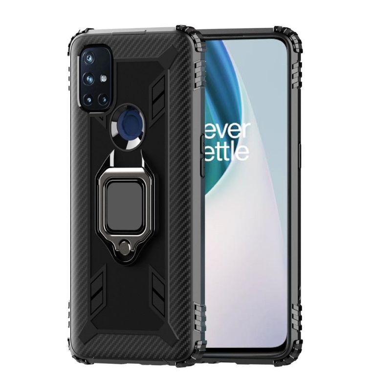 Cover OnePlus Nord N10 Carbon Look Med Støttering