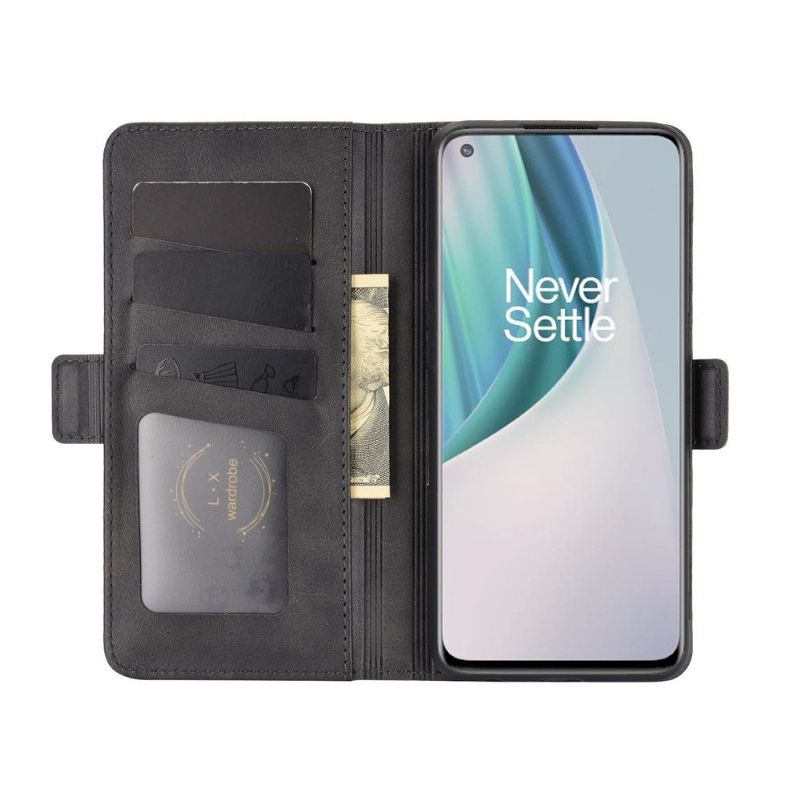 Etui OnePlus Nord N10 Hemming Punge Etui Mat Imiteret Lædercover