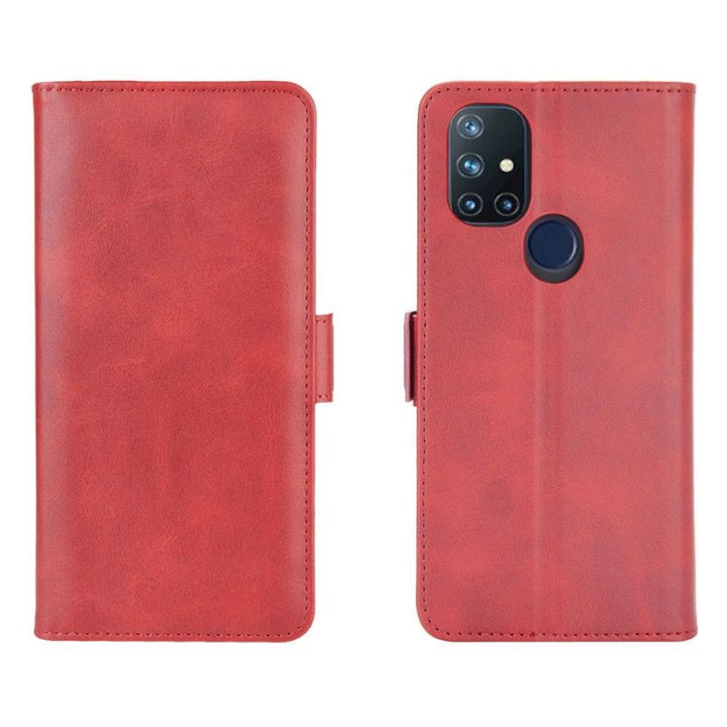 Etui OnePlus Nord N10 Hemming Punge Etui Mat Imiteret Lædercover