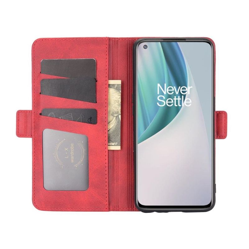 Etui OnePlus Nord N10 Hemming Punge Etui Mat Imiteret Lædercover