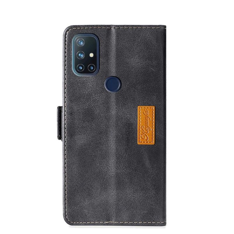 Flip Cover OnePlus Nord N10 Keyunfei Imiteret Læder Bicolor