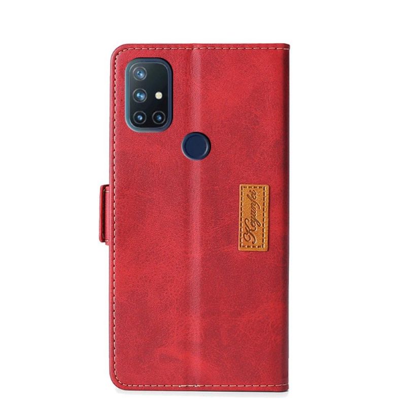 Flip Cover OnePlus Nord N10 Keyunfei Imiteret Læder Bicolor