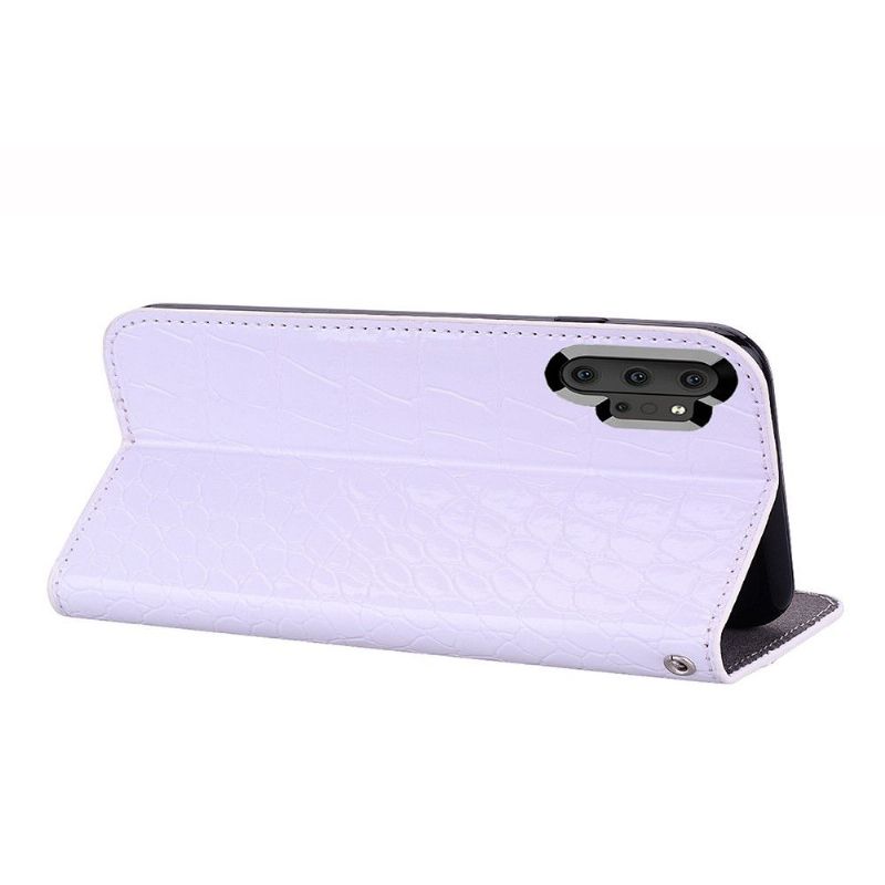 Flip Cover Samsung Galaxy Note 10+ / Note 10+ 5G Luksus Pailletter Og Krokodilleeffekt