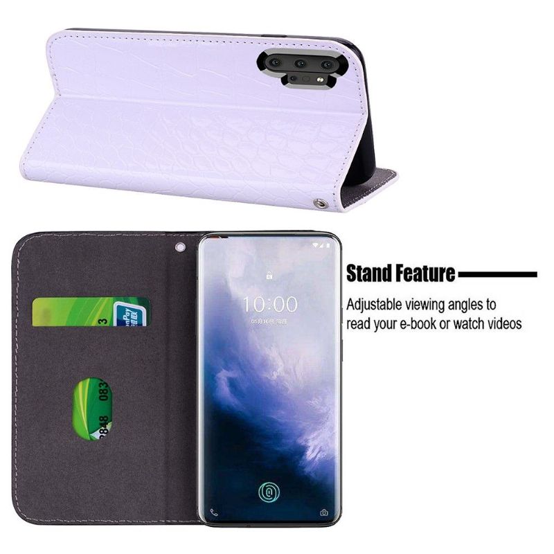 Flip Cover Samsung Galaxy Note 10+ / Note 10+ 5G Luksus Pailletter Og Krokodilleeffekt