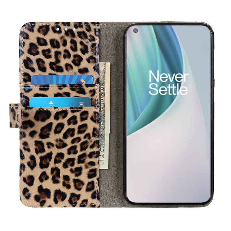 Flip Cover OnePlus Nord N100 Leopard I Imiteret Læder