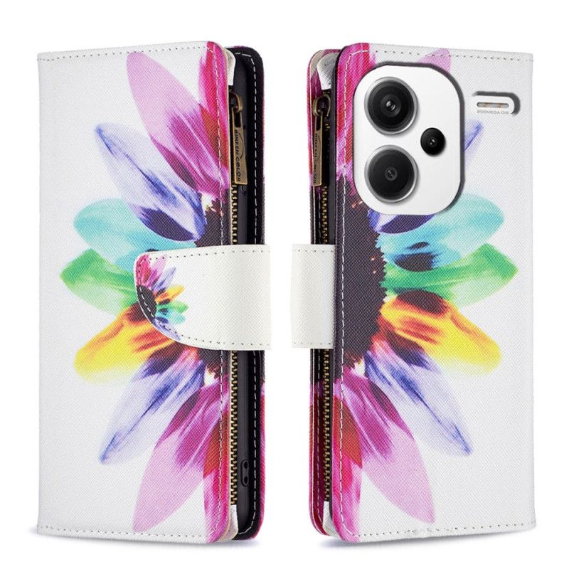 Flip Cover Xiaomi Redmi Note 13 Pro Plus 5g Akvarel Blomsterpung