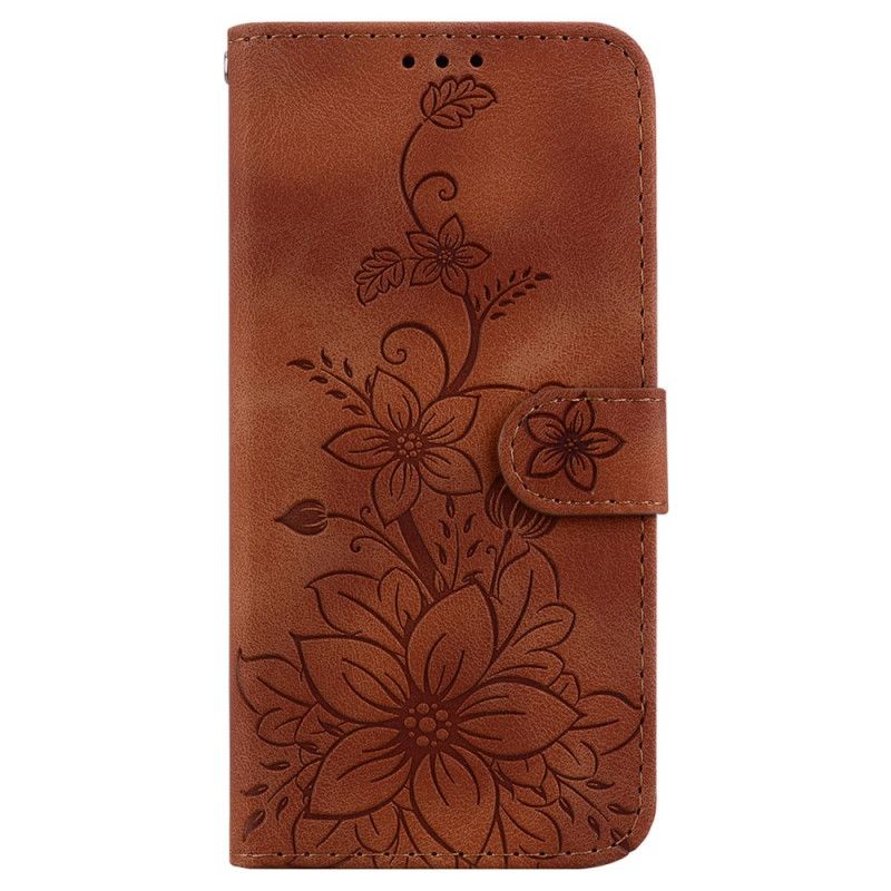 Flip Cover Xiaomi Redmi Note 13 Pro Plus 5g Blomstermønster Med Rem