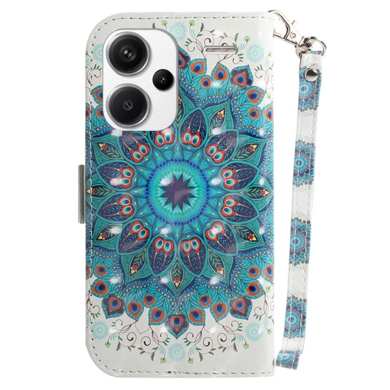 Flip Cover Xiaomi Redmi Note 13 Pro Plus 5g Grøn Mandala Med Rem