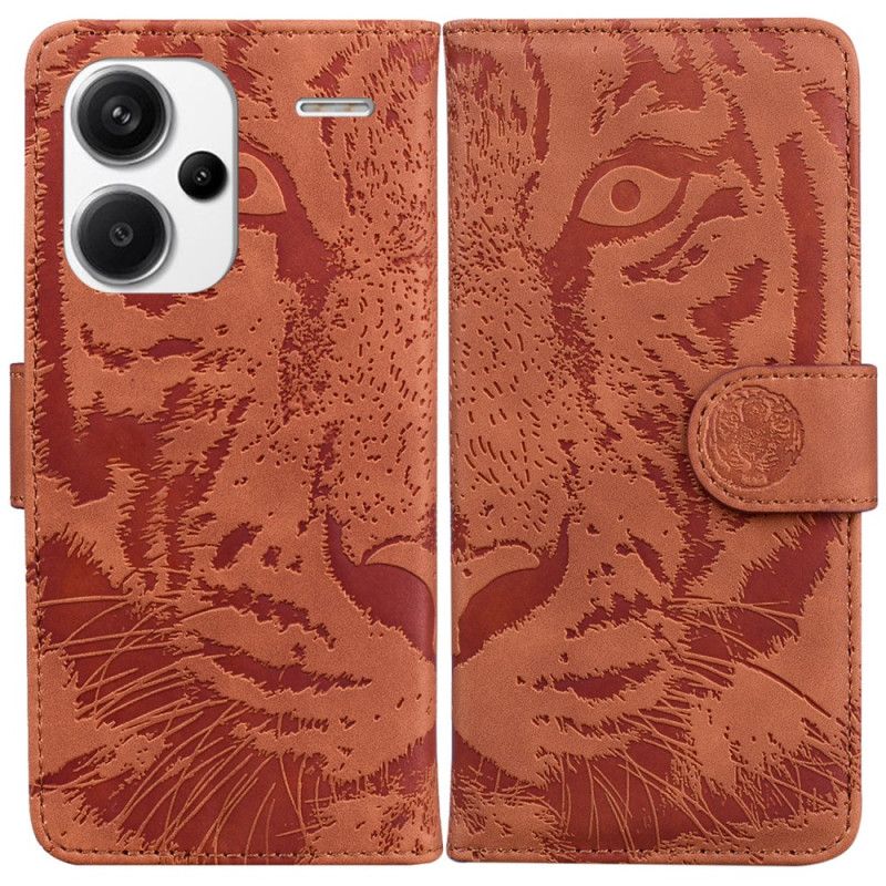 Læder Cover Xiaomi Redmi Note 13 Pro Plus 5g Telefon Etui Tiger Footprint