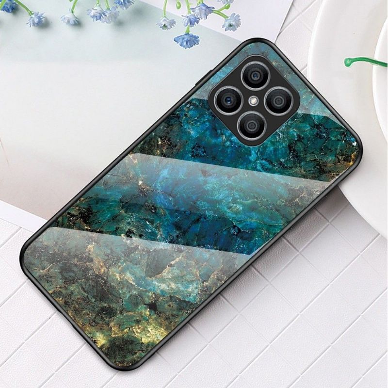 Cover Honor X8 Ocean Marble Glas Back