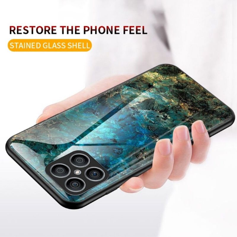 Cover Honor X8 Ocean Marble Glas Back