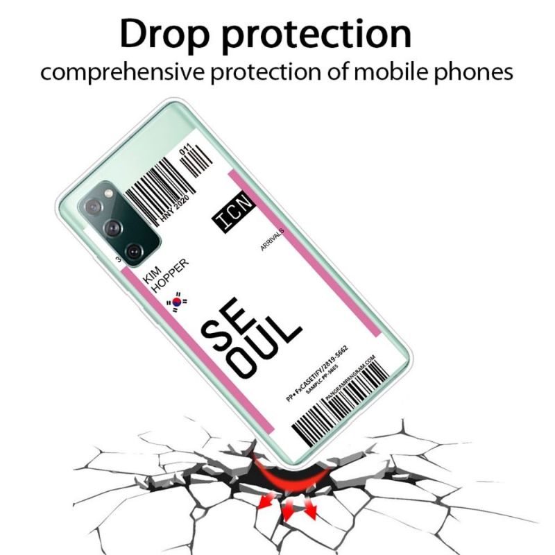 Cover Samsung Galaxy S20 FE Anti-fald Boardingkort 03 Seoul