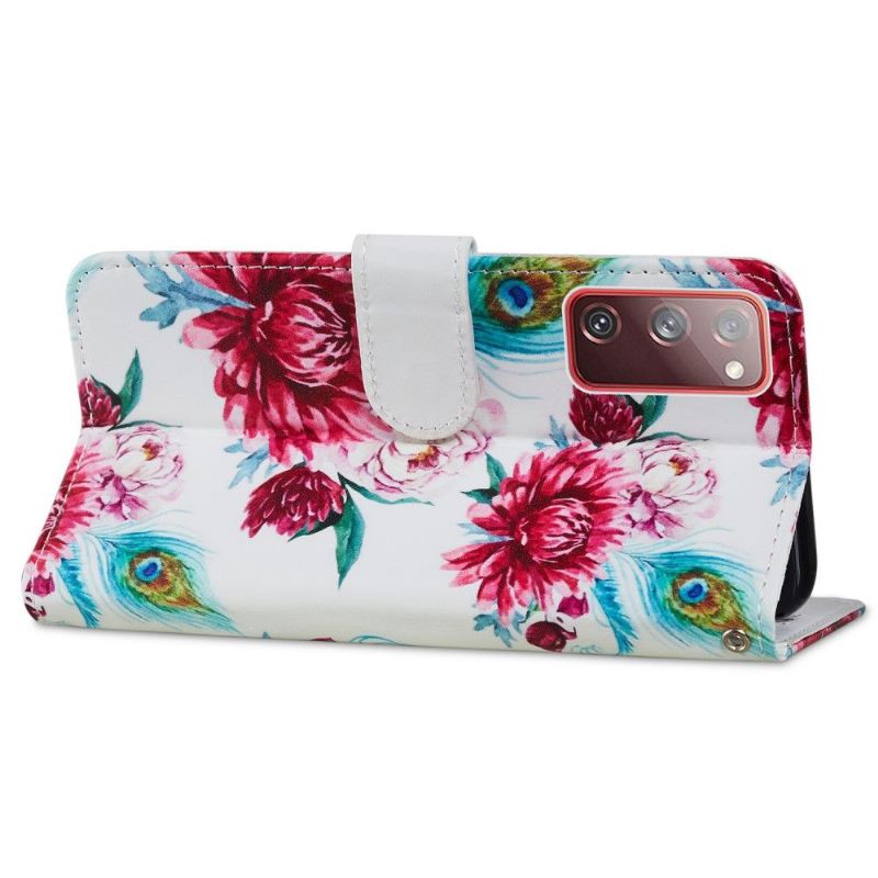 Flip Cover Samsung Galaxy S20 FE Påfugleblomst