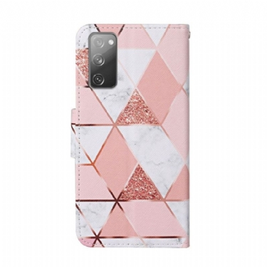 Læder Cover Samsung Galaxy S20 FE Chic Geometri