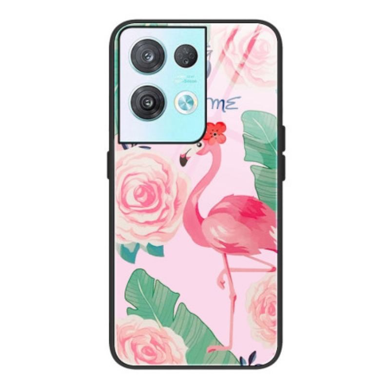 Cover Oppo Reno 8 Pro Flamingo Hærdet Glas