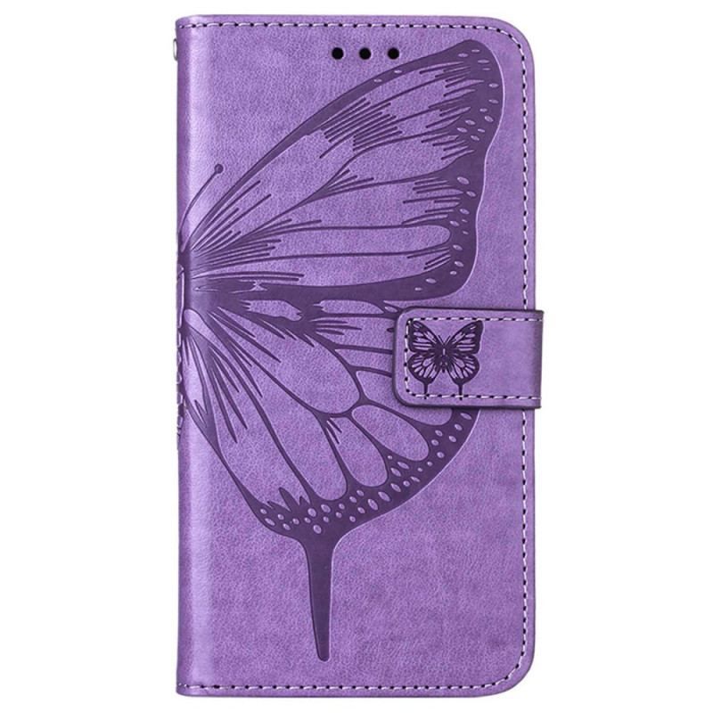 Flip Cover Oppo Reno 8 Pro Med Snor Barok Strappy Sommerfugl