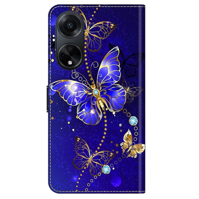 Flip Cover Oppo A98 5g Diamantsommerfugle