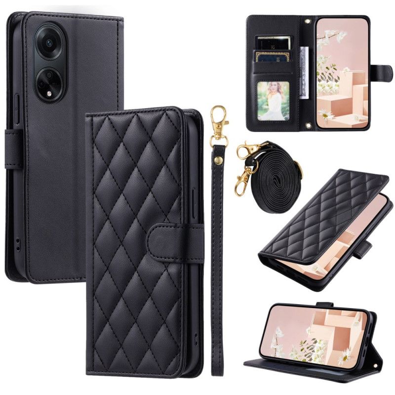 Flip Cover Oppo A98 5g Polstret Rem Og Skulderrem