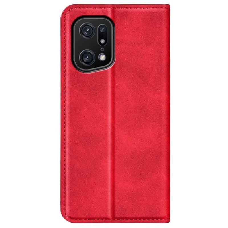 Case Oppo Find X5 Pro Original Stativ I Imiteret Læder