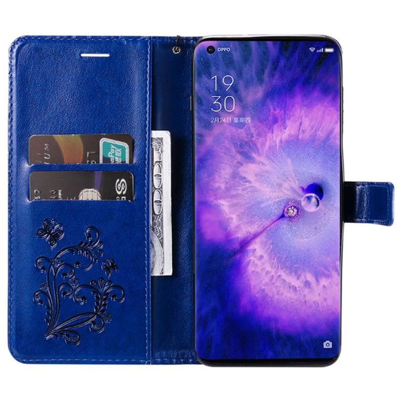 Flip Cover Oppo Find X5 Pro Supportfunktion Sommerfugle