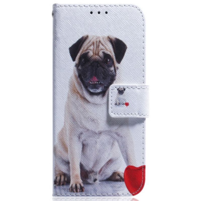 Flip Cover iPhone 15 Mops Hund