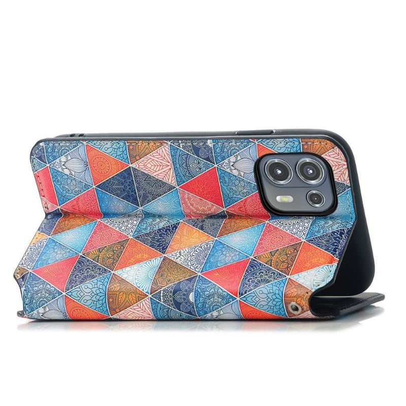 Flip Cover Motorola Edge 20 Lite Hemming Geometrisk Mandala