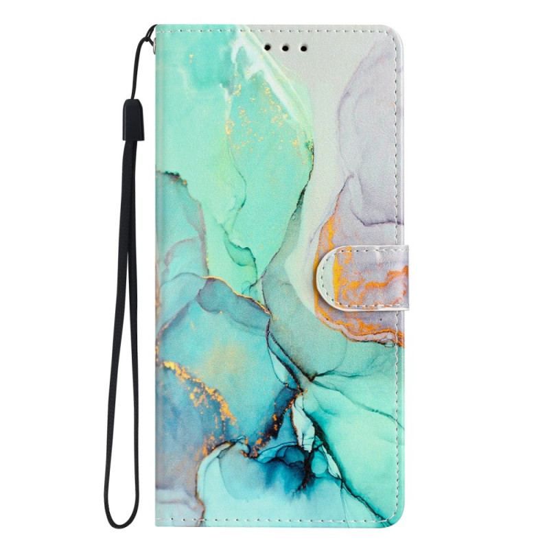 Flip Cover Oppo Reno 8 Med Snor Strip Marmor