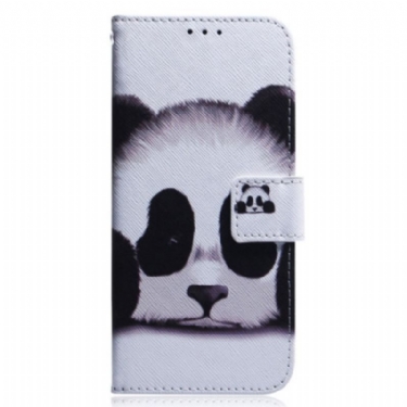 Flip Cover Oppo Reno 8 Panda Med Snor