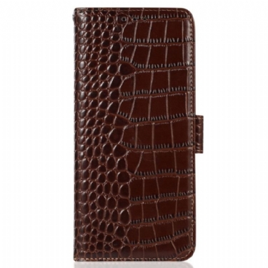 Læder Cover Oppo Reno 8 Crocodile Style Rfid