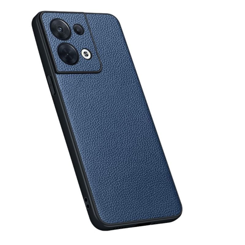 Mobilcover Oppo Reno 8 Ægte Litchi Læder