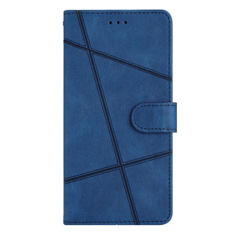 Flip Cover Xiaomi 12 Lite Med Snor Læder Effekt Strop Linjer