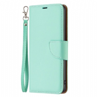 Flip Cover iPhone 16 Strappy Litchi Tekstur