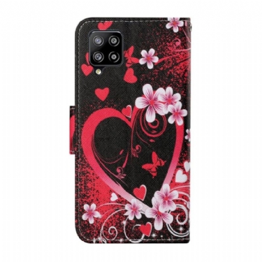 Flip Cover Samsung Galaxy A12 Blomsterhjerte