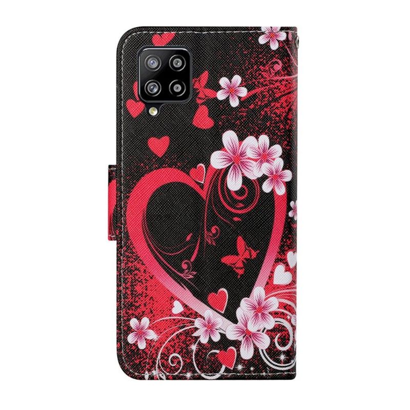 Flip Cover Samsung Galaxy A12 Blomsterhjerte