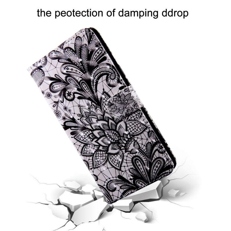 Flip Cover Samsung Galaxy A12 Blomsterknipling