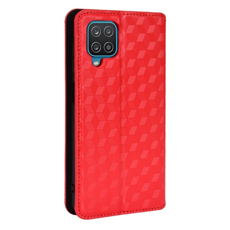 Flip Cover Samsung Galaxy A12 Hemming Læder Cover Designgeometri