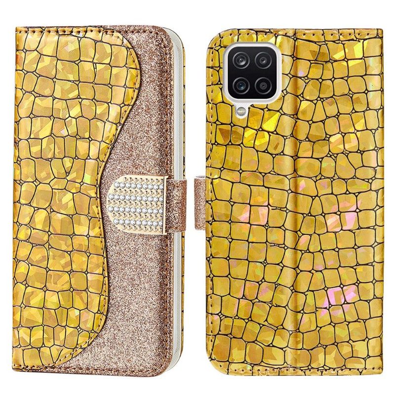 Flip Cover Samsung Galaxy A12 Hemming Luksus Croco-pailletter