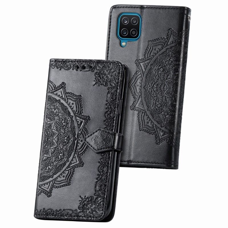 Flip Cover Samsung Galaxy A12 Hemming Relief Mandala