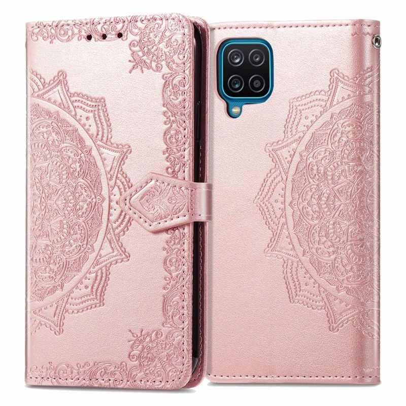 Flip Cover Samsung Galaxy A12 Hemming Relief Mandala