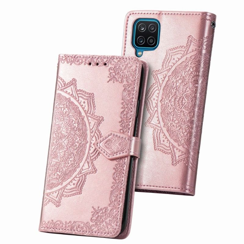 Flip Cover Samsung Galaxy A12 Hemming Relief Mandala