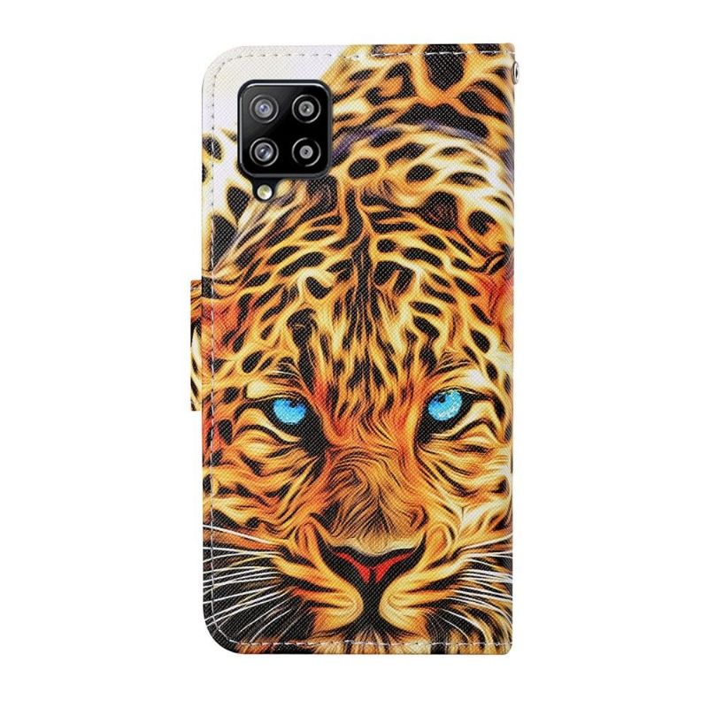 Flip Cover Samsung Galaxy A12 Kunstnerisk Leopard