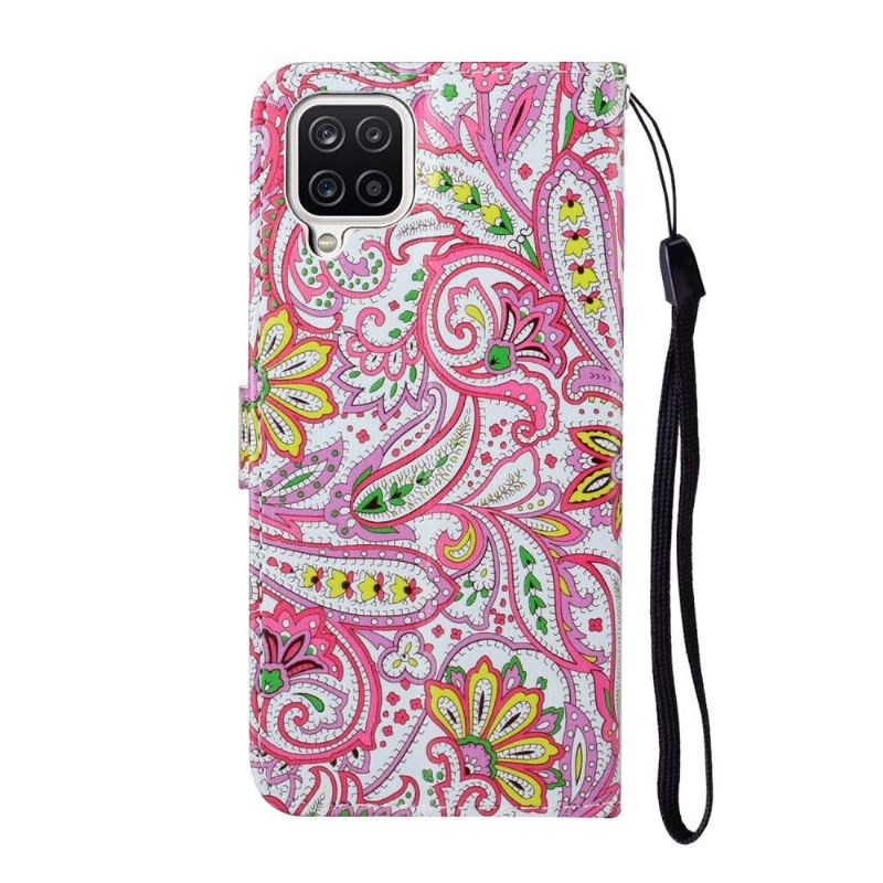 Flip Cover Samsung Galaxy A12 Paisley Blomst