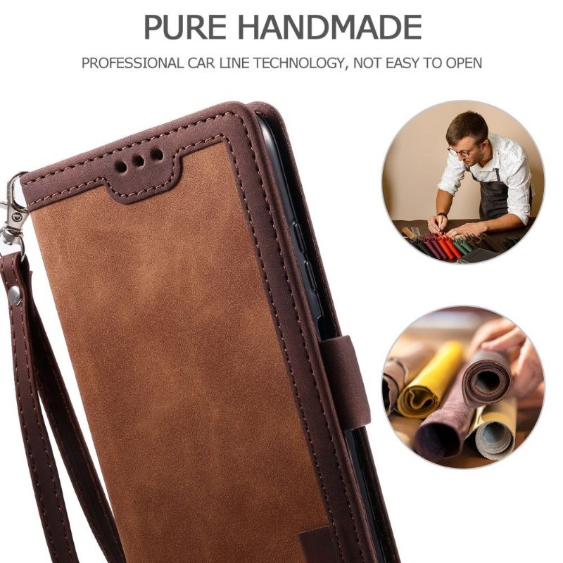 Flip Cover Samsung Galaxy A12 Punge Etui Vintage Pocket Wallet