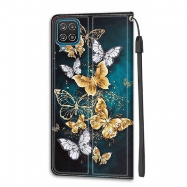 Flip Cover Samsung Galaxy A12 Sommerfugle