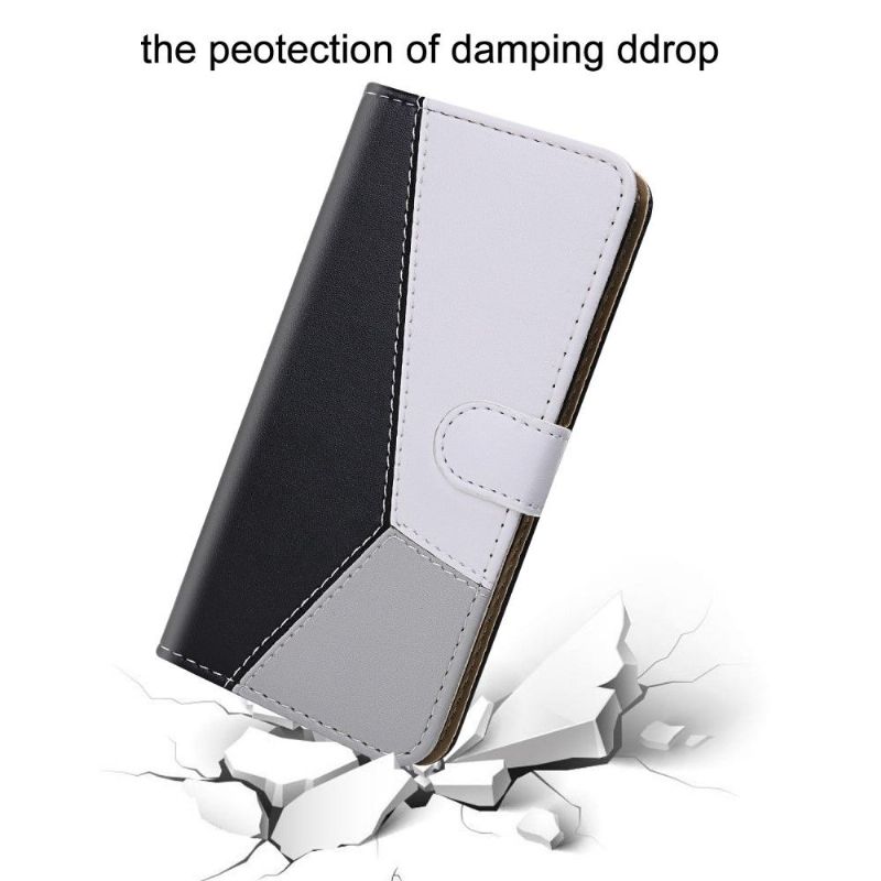 Flip Cover Samsung Galaxy A12 Trefarvede Sømme