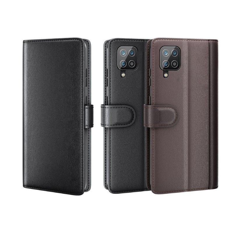 Læder Cover Samsung Galaxy A12 Original Premium Læder