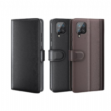 Læder Cover Samsung Galaxy A12 Original Premium Læder